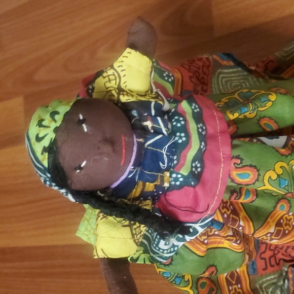 Handmade  African Doll in Ankara Dress - Picture 2 of 4